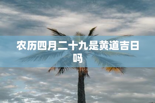 农历四月二十九是黄道吉日吗