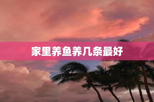 家里养鱼养几条最好