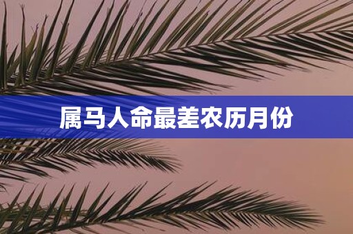 属马人命最差农历月份