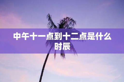 中午十一点到十二点是什么时辰