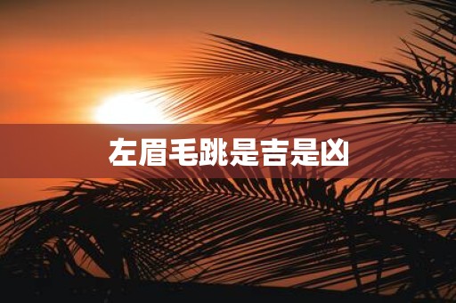 左眉毛跳是吉是凶