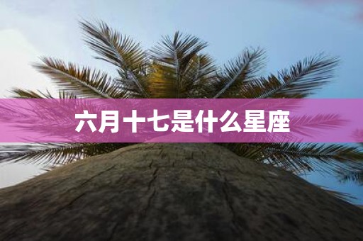 六月十七是什么星座