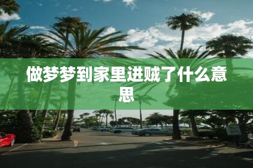 做梦梦到家里进贼了什么意思
