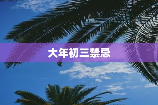 大年初三禁忌