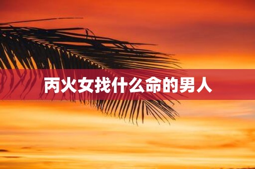 丙火女找什么命的男人