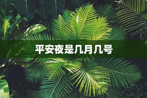 平安夜是几月几号