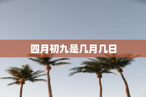 四月初九是几月几日