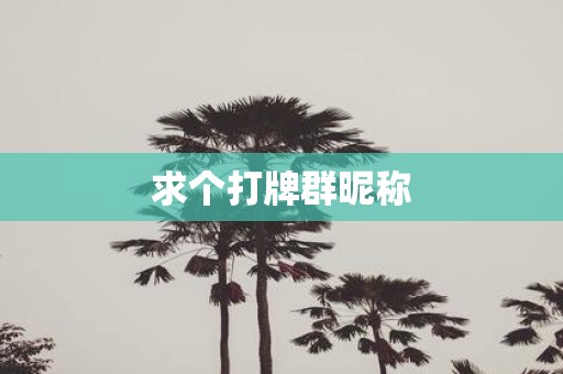 求个打牌群昵称