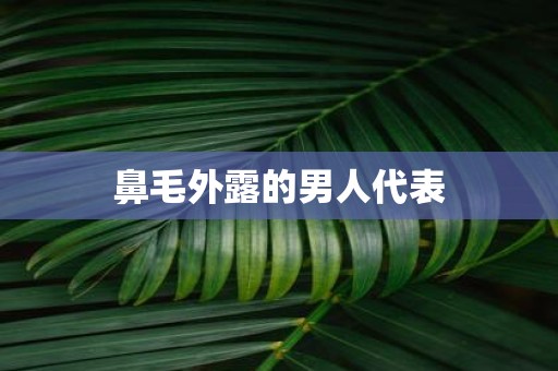 鼻毛外露的男人代表