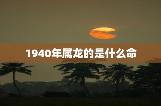 1940年属龙的是什么命