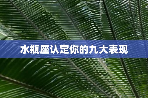 水瓶座认定你的九大表现