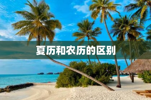 夏历和农历的区别
