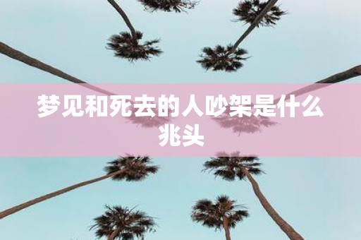 梦见和死去的人吵架是什么兆头