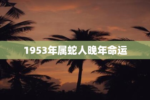 1953年属蛇人晚年命运