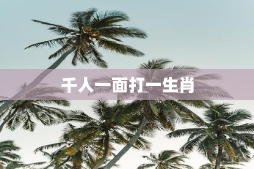 千人一面打一生肖