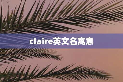 claire英文名寓意