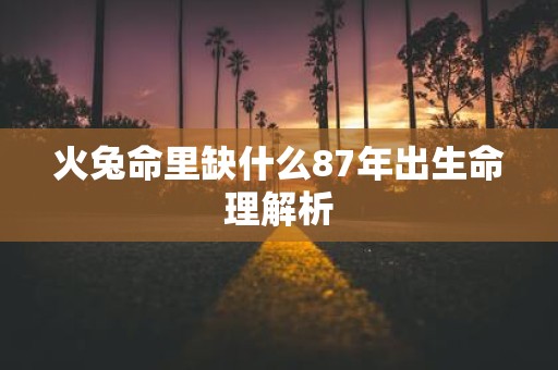 火兔命里缺什么87年出生命理解析