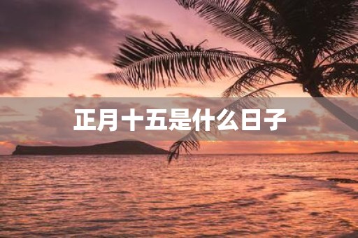 正月十五是什么日子