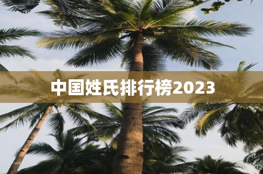 中国姓氏排行榜2023