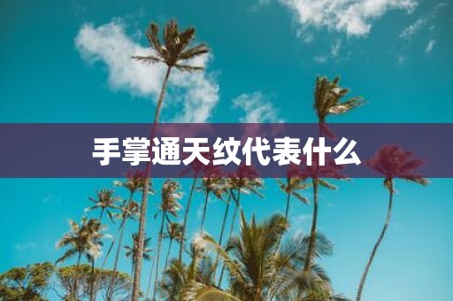 手掌通天纹代表什么