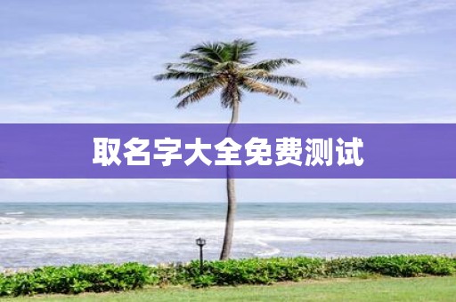 取名字大全免费测试