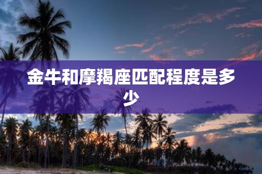 金牛和摩羯座匹配程度是多少
