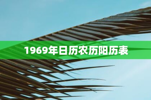1969年日历农历阳历表