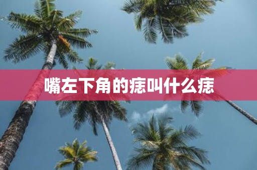 嘴左下角的痣叫什么痣