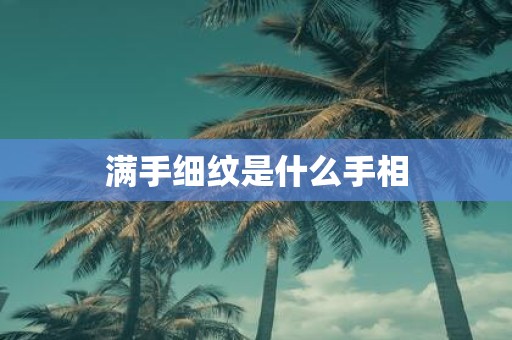 满手细纹是什么手相