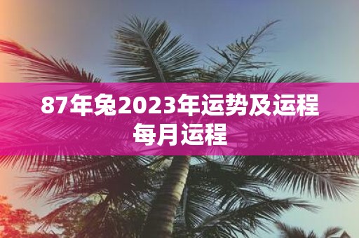 87年兔2025年运势及运程每月运程