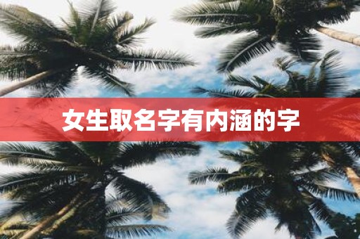女生取名字有内涵的字