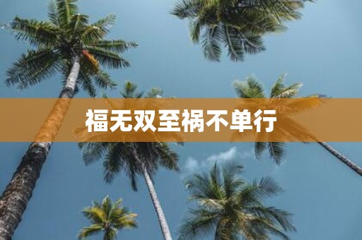 福无双至祸不单行