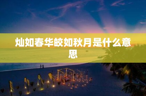 灿如春华皎如秋月是什么意思