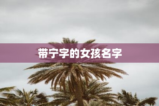 带宁字的女孩名字