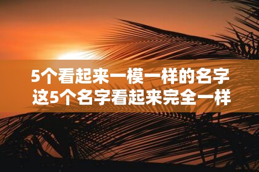 5个看起来一模一样的名字 这5个名字看起来完全一样它们究竟有什么不同