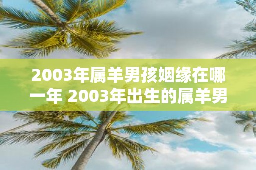 2003年属羊男孩姻缘在哪一年 2003年出生的属羊男孩何时能够结婚