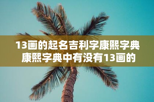 13画的起名吉利字康熙字典 康熙字典中有没有13画的吉利字