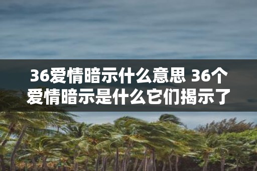 36爱情暗示什么意思 36个爱情暗示是什么它们揭示了什么有趣的真相