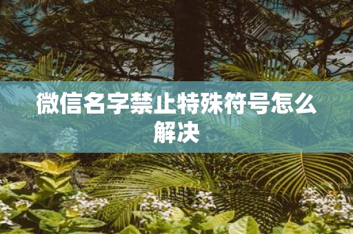 微信名字禁止特殊符号怎么解决