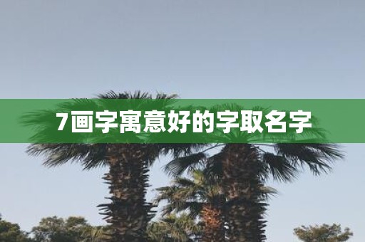 7画字寓意好的字取名字