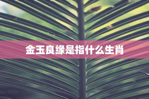 金玉良缘是指什么生肖