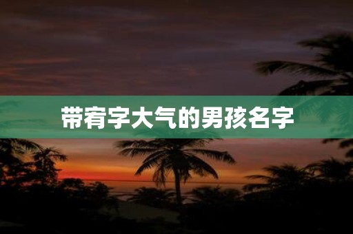 带宥字大气的男孩名字