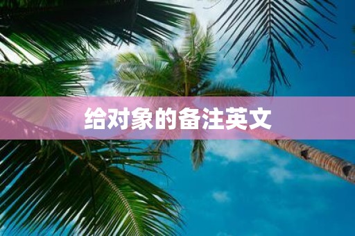 给对象的备注英文
