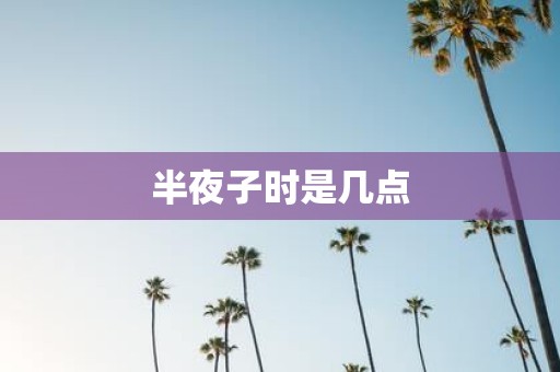 半夜子时是几点