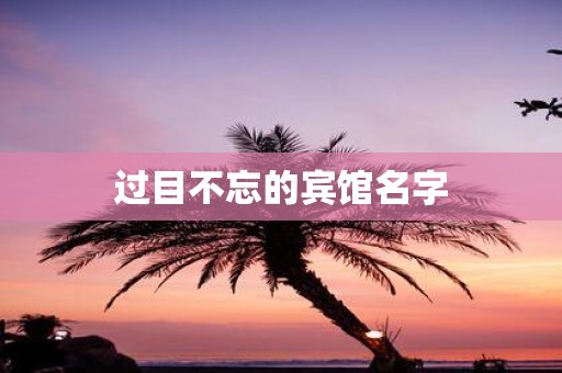 过目不忘的宾馆名字