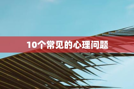 10个常见的心理问题
