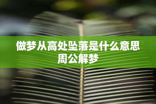 做梦从高处坠落是什么意思周公解梦