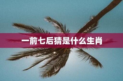 一前七后猜是什么生肖