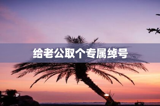 给老公取个专属绰号