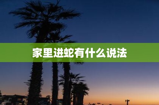 家里进蛇有什么说法